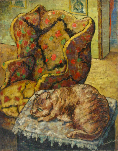 Cat on a Stool
